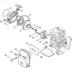 Rewind Starter & Muffler Assembly
