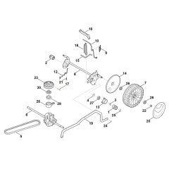 Rear Axel for Stihl RM 448.1 VC