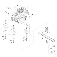 Engine & Blade Assembly for Stihl