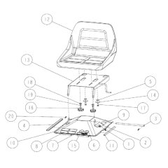 Seat Assembly for OREC RM88 Mower