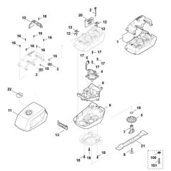 Engine & Blade for Stihl RMA 443.3