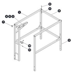 Railings - Full/Saloon Gate for Skyjack SJ20 E Vertical Mast