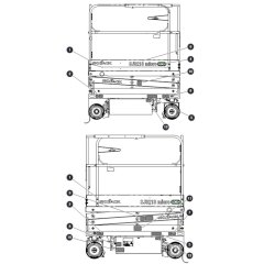 Left and Right Side Labels for Skyjack SJ3213 Micro DC Scissor Lift