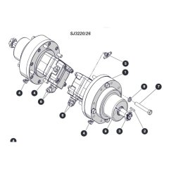 Wheel Motor/Disc Brake (CE, AS & KC) for Skyjack SJ3220 DC Scissor Lift