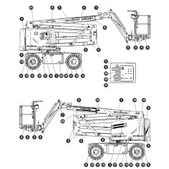 Labels - Left and Right Sides  for Skyjack SJ45 AJEplus Articulating Boom
