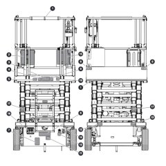 Labels Front & Rear for Skyjack SJ4740 E C103007000 - C103999999 DC Scissor Lift