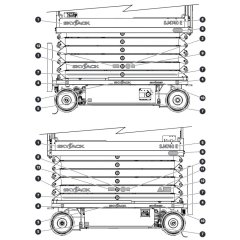 Labels Right & Left Sides for Skyjack SJ4740 E C103007000 - C103999999 DC Scissor Lift