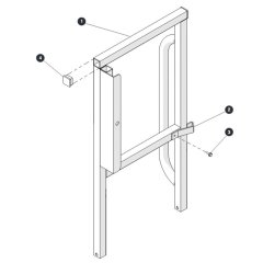 Right Rear Platform Railing for Skyjack SJ6826 (B200000001 - B200999999) RT Scissor Lift