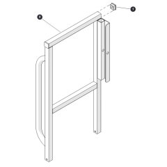 Left Rear Platform Railing for Skyjack SJ6832 RTE (B201000001 - B201999999) RT Scissor Lift