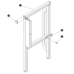 Right Rear Platform Railing for Skyjack SJ6832 RTE (B201000001 - B201999999) RT Scissor Lift