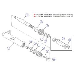Powered Extension Platform Cylinder (Lock Nut Secured Piston) for Skyjack SJ8831 RT Scissor Lift