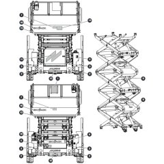 Labels - Front & Back for Skyjack SJ9233 RT Scissor Lift