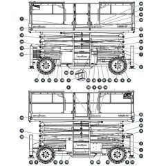 Labels Left & Right Sides for Skyjack SJ9233 RT Scissor Lift