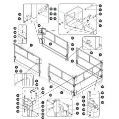Main Platform Railings - Single Extension Deck for Skyjack SJ9233 RT Scissor Lift
