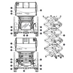 Labels - Front & Back for Skyjack SJ9243 RT Scissor Lift