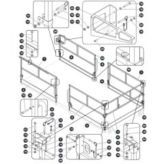 Main Platform Railings - Single Extension Deck for Skyjack SJ9243 RT Scissor Lift