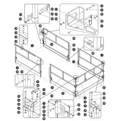Main Platform Railings - Single Extension Deck for Skyjack SJ9253 RT Scissor Lift