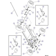 Base, Axle, Wheel (Model  6826, 6832) Assembly for Skyjack SJIII 3220 DC Scissor Lift