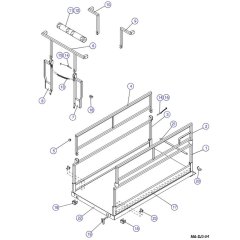 Main Platform, Hinged Railings (Model 4830, 4832) Assembly  for Skyjack SJIII 3220 DC Scissor Lift