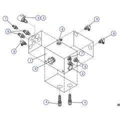 Rear Drive Manifold (6826, 6832) Assembly for Skyjack SJIII 3220 DC Scissor Lift