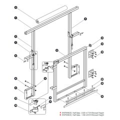 Half Gate Entrance Assembly (2.2m Stowed Height) ANSI/CSA, CE & KC for Skyjack SJIII 4740 DC Scissor Lift