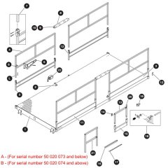 Platform, Hinged Railing Assembly for Skyjack SJ9250 RT Scissor Lift