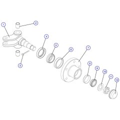 Front Hub, Spindle Assembly for Skyjack SJIII 3226 DC Scissor Lift
