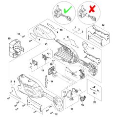 Handle Housing, Cover Assembly (Up to 443381483) for Stihl HLA 86 Hedge Cutter