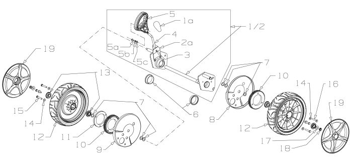 Masport 800ST Wheel Assembly