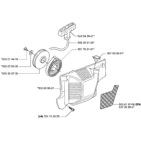 Starter Assembly For Husqvarna 55 Chainsaw 