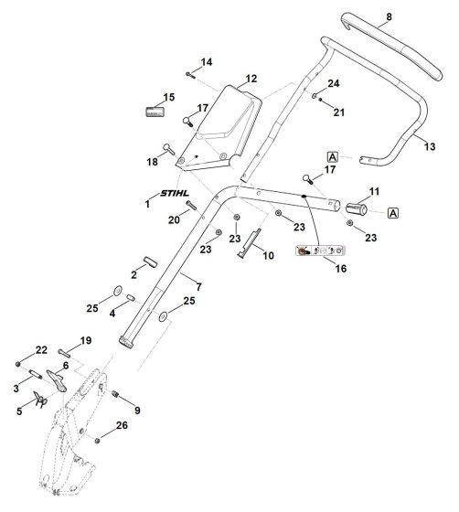 Handle Lower Part for Stihl Mower