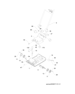Baseplate/Console Assembly for Wacker VP1135A 5000630059 (Honda) Rev.100 Forward Plate Compactor
