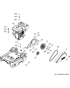 Beltguard/Clutch Assembly for Wacker WPU1550A 5000630033 (Petrol) Rev. 114 Reversible Plate Compactors