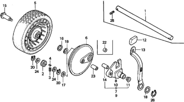 Rear Wheel for Honda HRG536C
