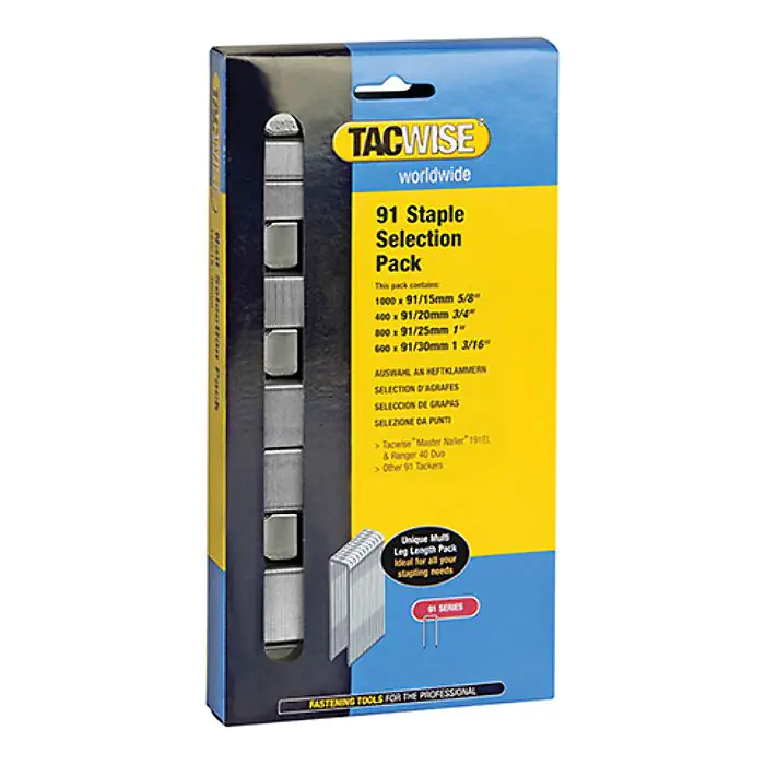 Electric Tackers Pac TAC0204 91 Narrow Crown Divergent Point Staples Selection 