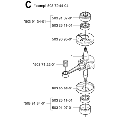 Crankshaft Assembly for Husqvarna 225 H60 Hedge Trimmers