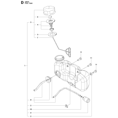 Fuel Tank Assembly for Husqvarna 226 HS99 S Hedge Trimmers