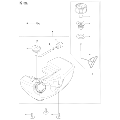 Fuel Tank Assembly for Husqvarna