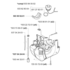 Crankcase for Husqvarna 227 LD Trimmer/ Edgers