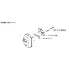 Muffler for Husqvarna 227 LD Trimmer/ Edgers