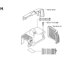 Cover Assembly for Husqvarna 232R