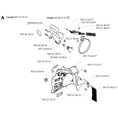 Chain Brake Assembly for Husqvarna 254 Chainsaws