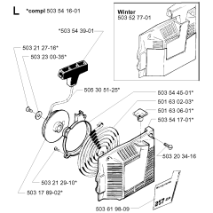 Starter Assembly for Husqvarna 257 Chainsaws