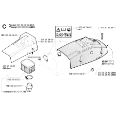 Air Filter Cover Assembly for Husqvarna 281 Chainsaws