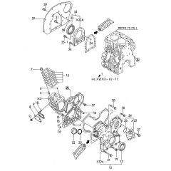 Gear Housing, Mounting Flange Assembly for Yanmar 2TN66E-YL Engine
