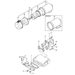 Suction, Exhaust Manifold Assembly for Yanmar 2TN66E-YL Engine