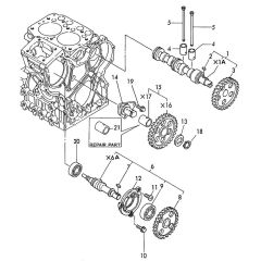 Camshaft, Driving Gear Assembly for Yanmar 2TN66E-YL Engine