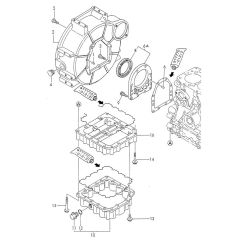 Flywheel Housing, Oil Sump Assembly for Yanmar 2TN66L-UTBA Engine