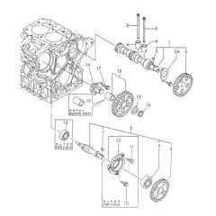 Camshaft, Drive Gear Assembly for Yanmar 2TN66L-UTBA Engine