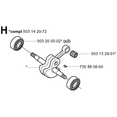 Crankshaft Assembly For Husqvarna 3120 Chainsaw
